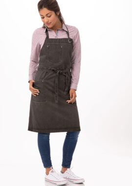 Dorset Bib Apron (ABAQ054) - Pewter