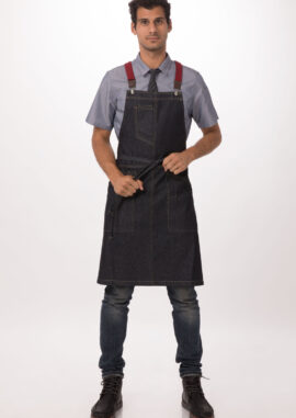 Berkeley Bib Snap Apron (ABS01S-IBL) - Indigo Blue
