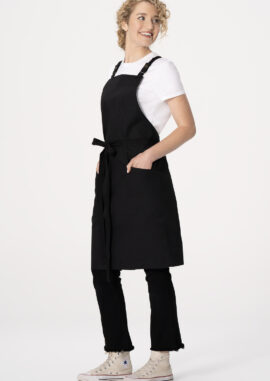 Lockharte Cross-Back Canvas Apron (ABS04) - Black