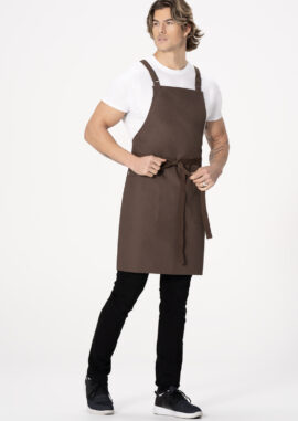 Lockharte Cross-Back Canvas Apron (ABS04) - Espresso