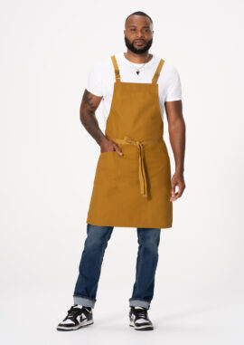 Lockharte Cross-Back Canvas Apron (ABS04) - Mustard