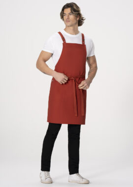 Lockharte Cross-Back Canvas Apron (ABS04) - Rust