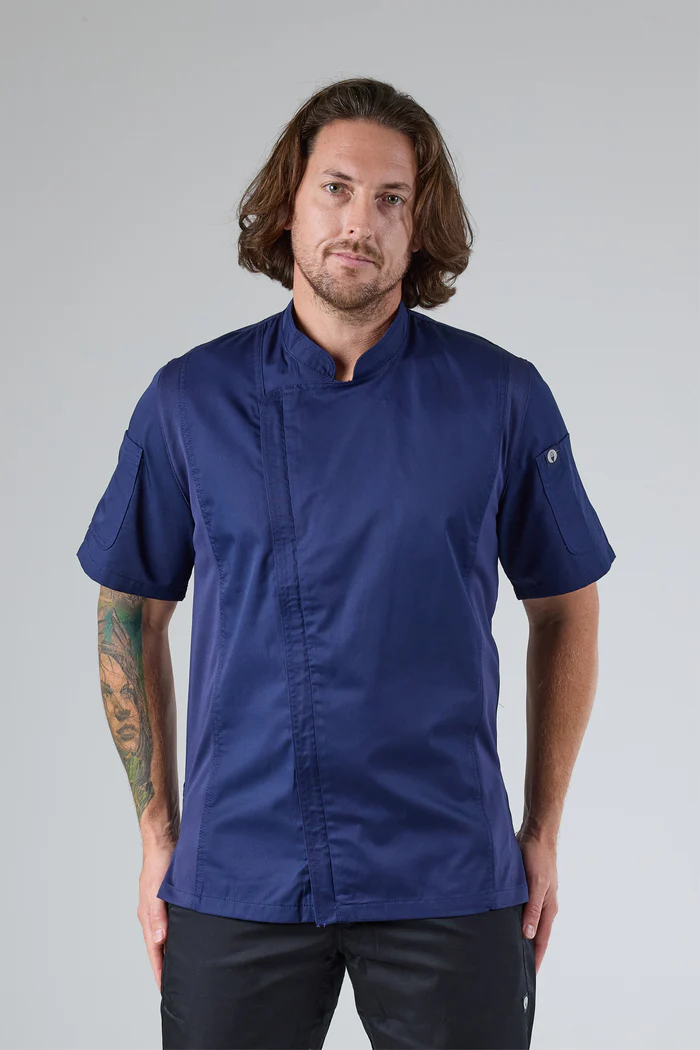 Men's Springfield Chef Coat (BCSZ009) - Navy Blue