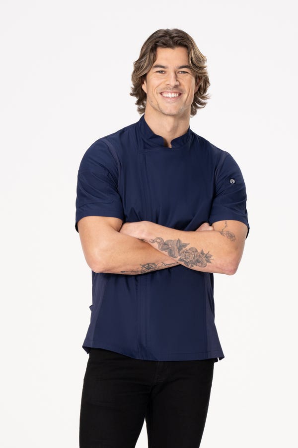 Men's Springfield Chef Coat (BCSZ009) - Navy Blue
