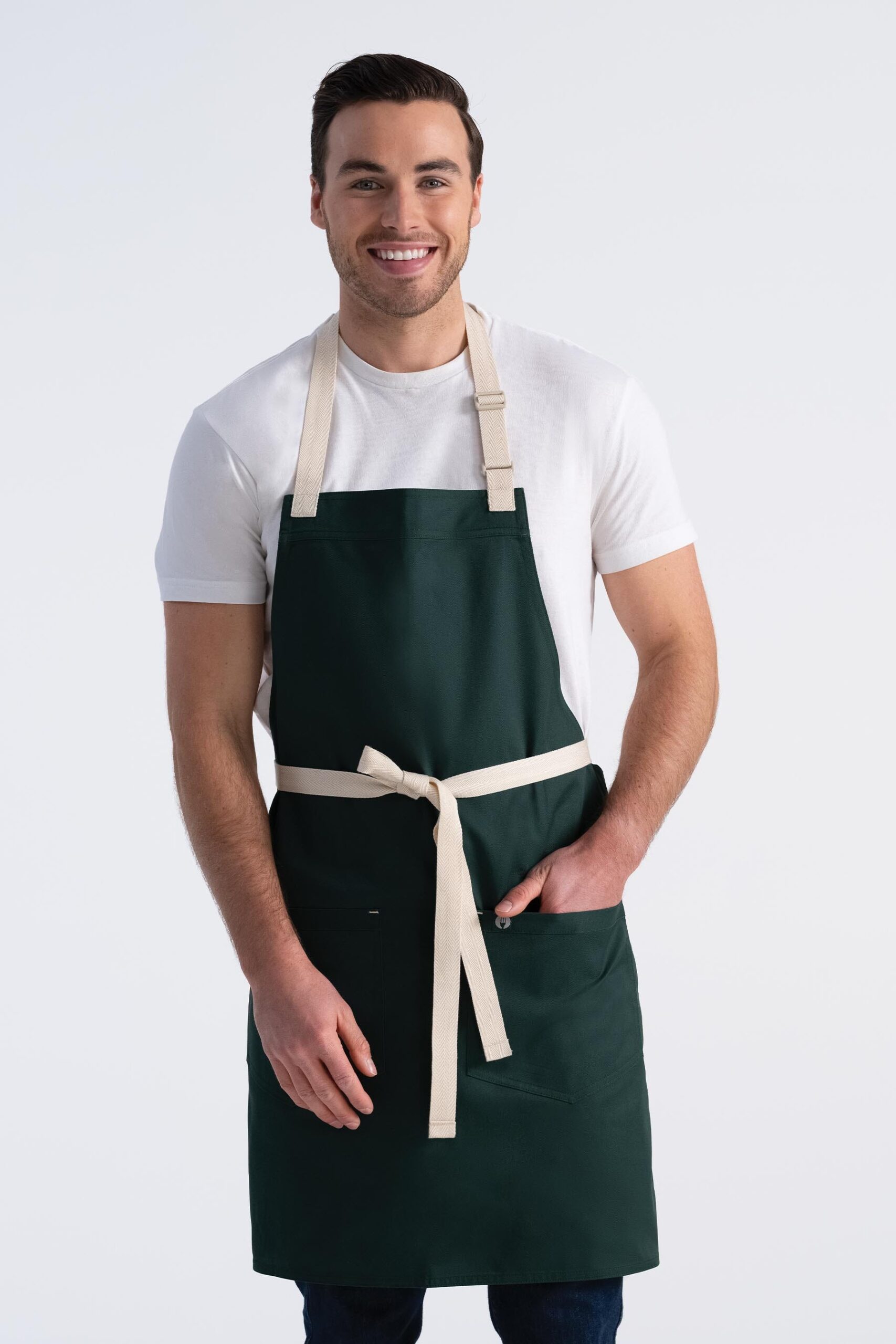 Ridgewood Bib Apron (ABN07) - Hunter Green
