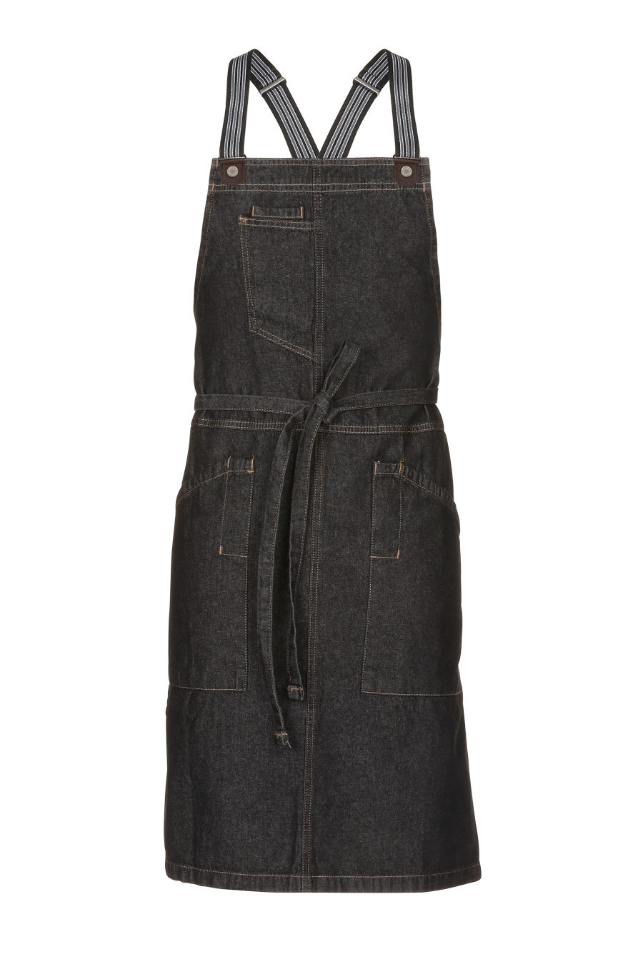 Berkeley Bib Snap Apron (ABS01S) - Black