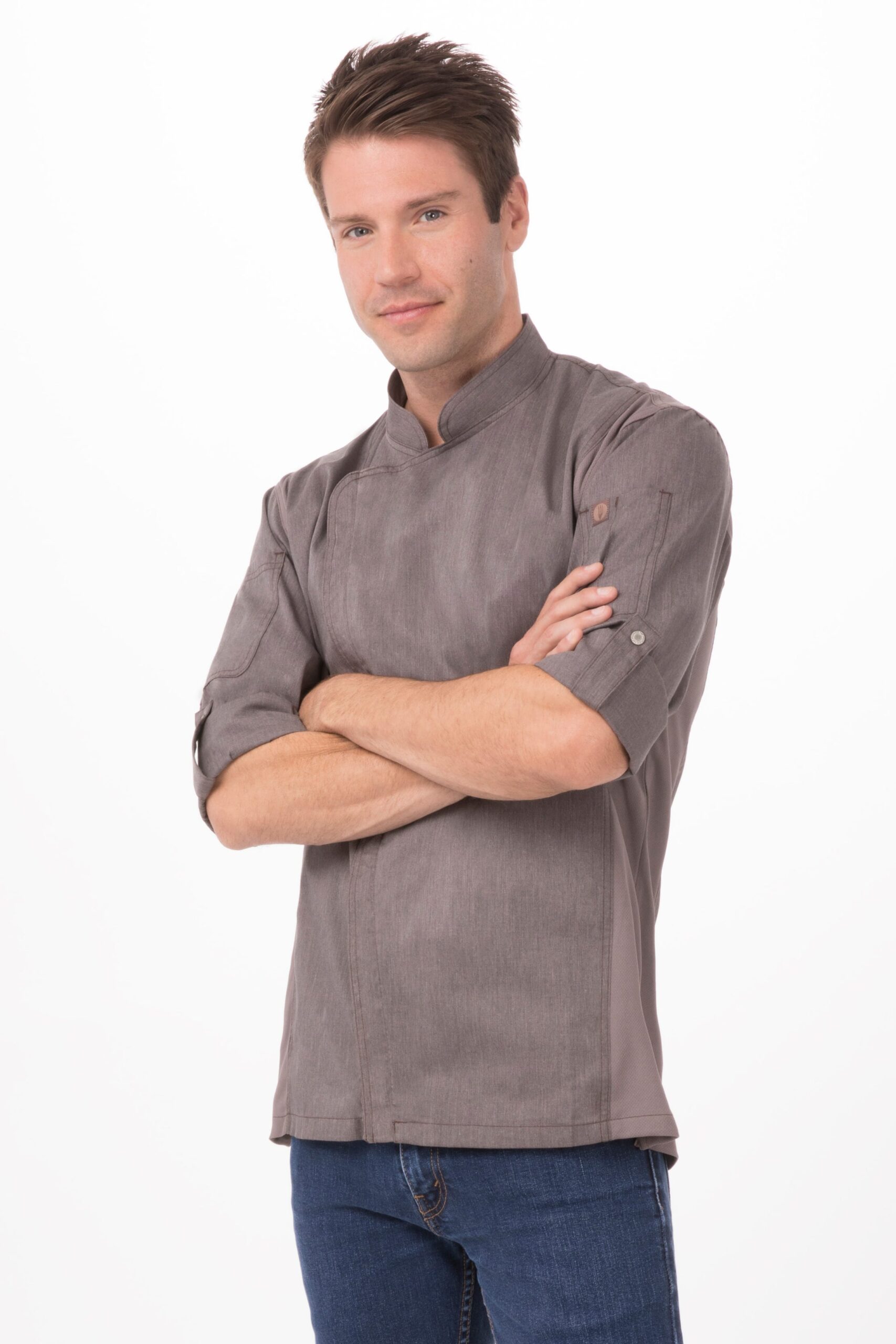 Hartford Zipper Chef Jacket (BCLZ008) - Graphite Grey