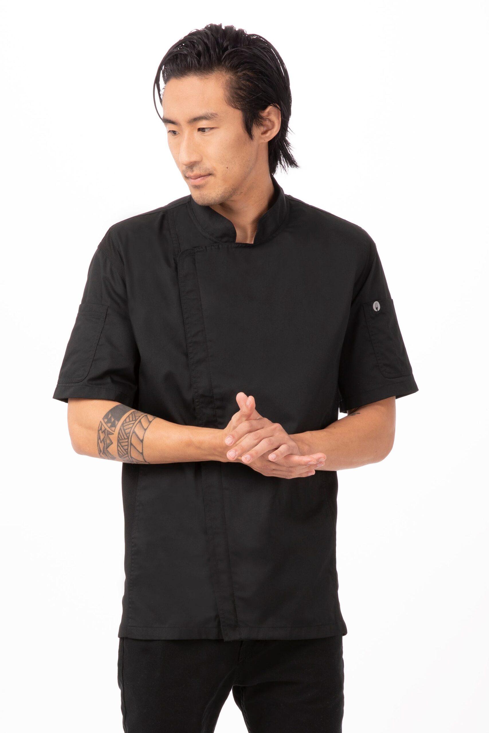Men's Springfield Chef Coat (BCSZ009) - Black