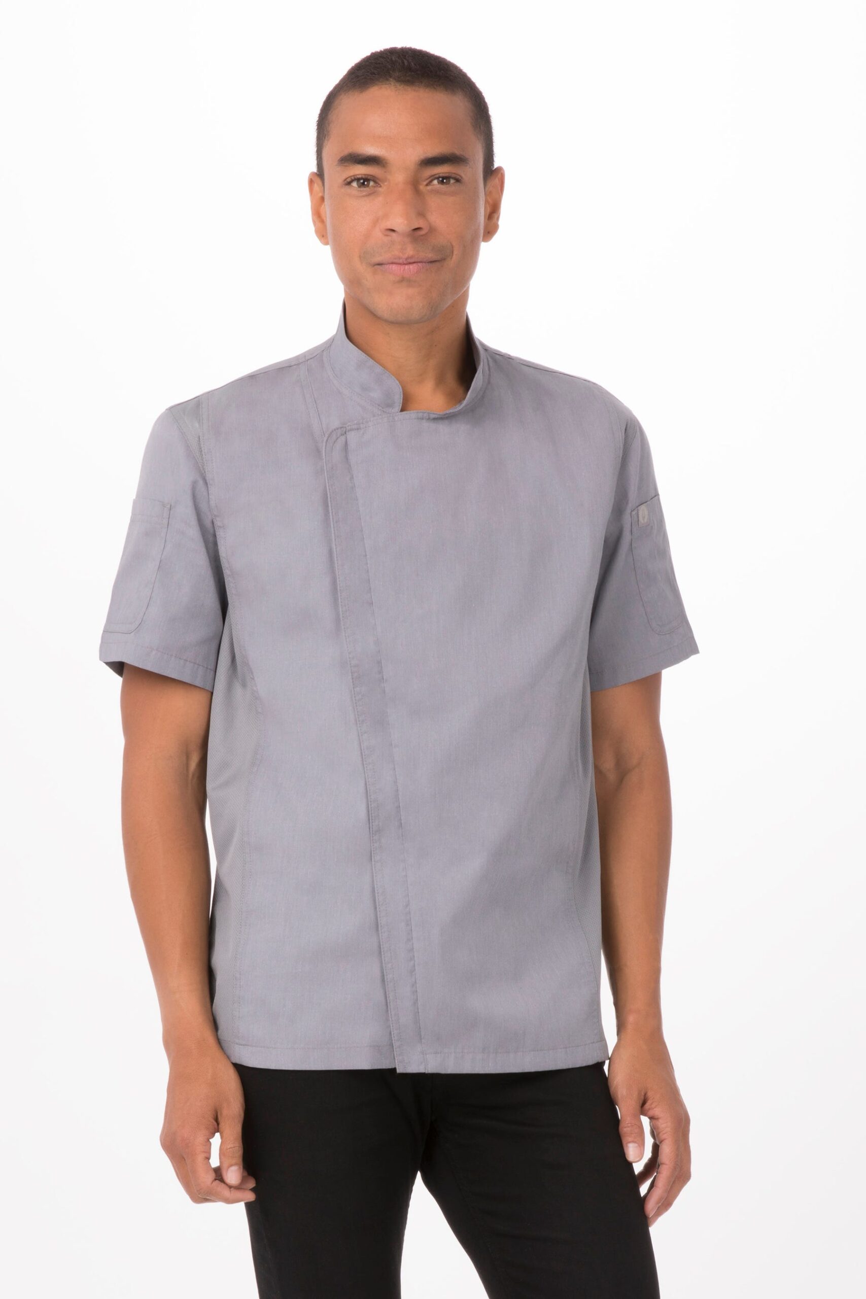 Men's Springfield Chef Coat (BCSZ009) - Gray