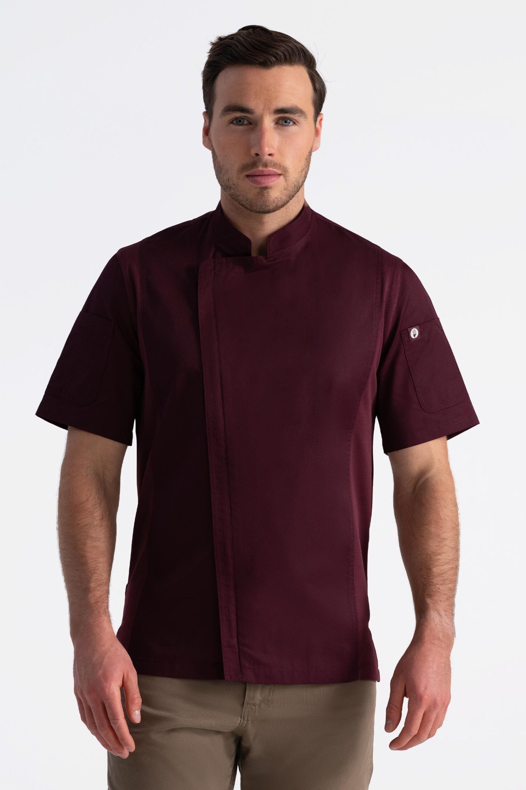 Men's Springfield Chef Coat (BCSZ009) - Merlot